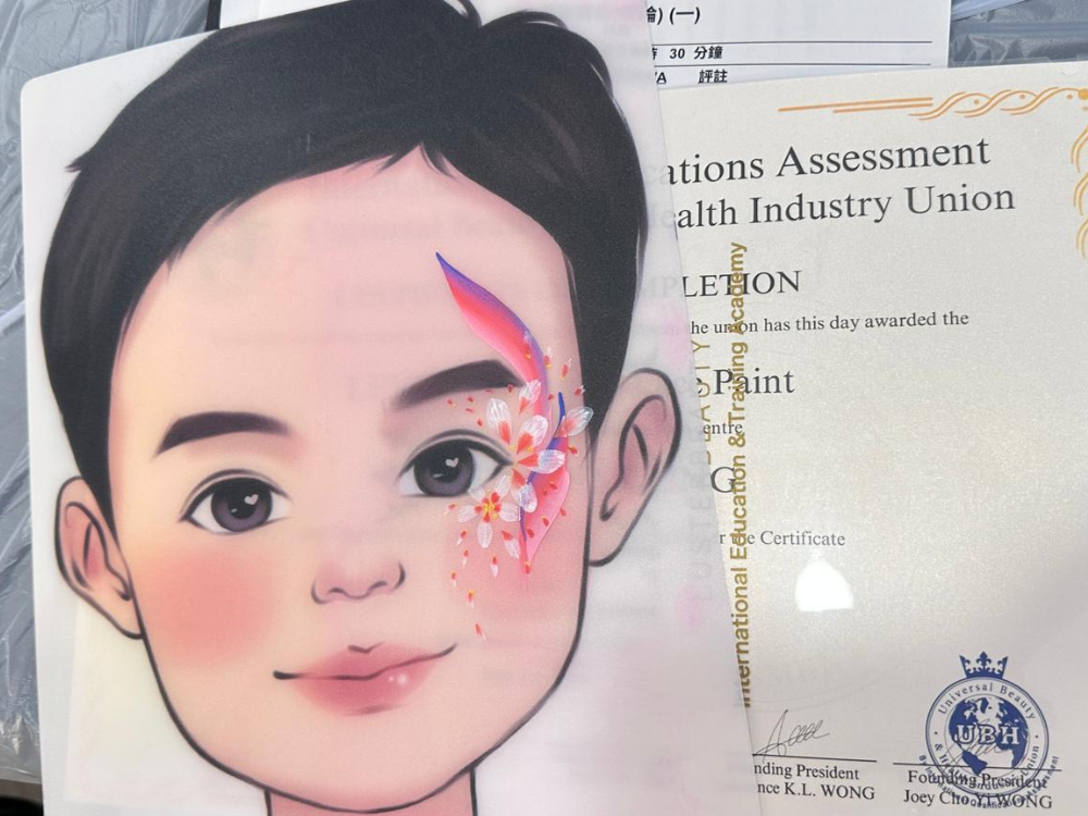 學員評估作品：萬聖節暗黑骷髏風格面彩