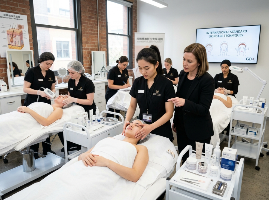 Highly educated students undergoing practical training in beauty classes, learning international standard techniques