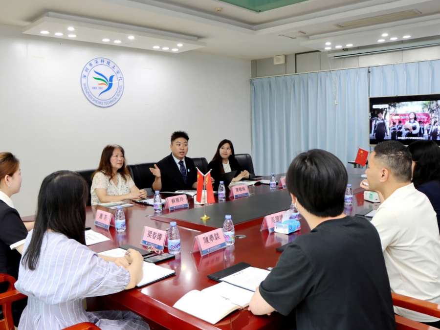 Inside Shining Beauty International Education Academy, instructor explaining qualification framework aligned courses
