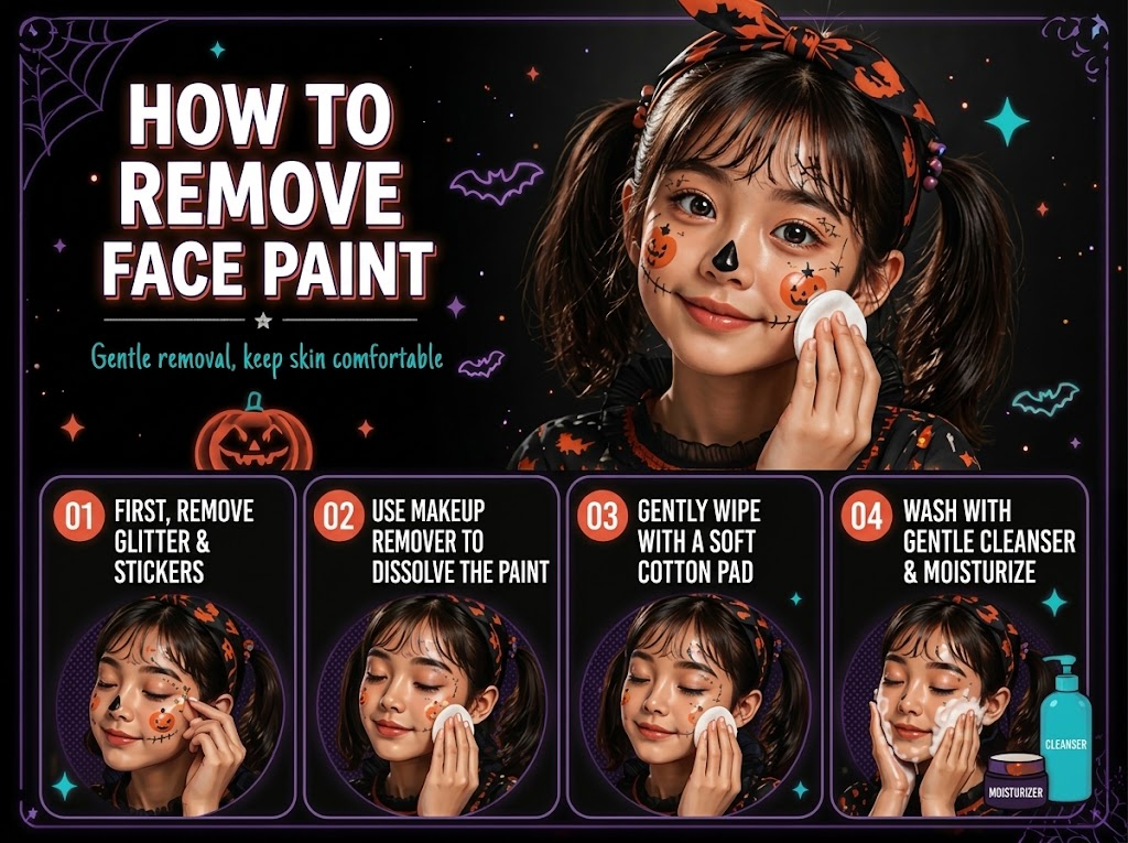 The Correct Face Paint Removal Steps - Four-Step Tutorial